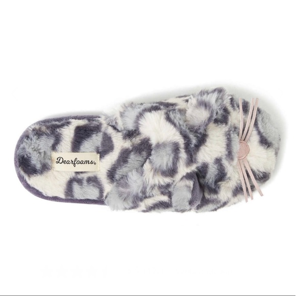 DEARFOAMS - Women's Cat Nap Scuff Slipper with Sleep Mask - Grey - Picture 8 of 13